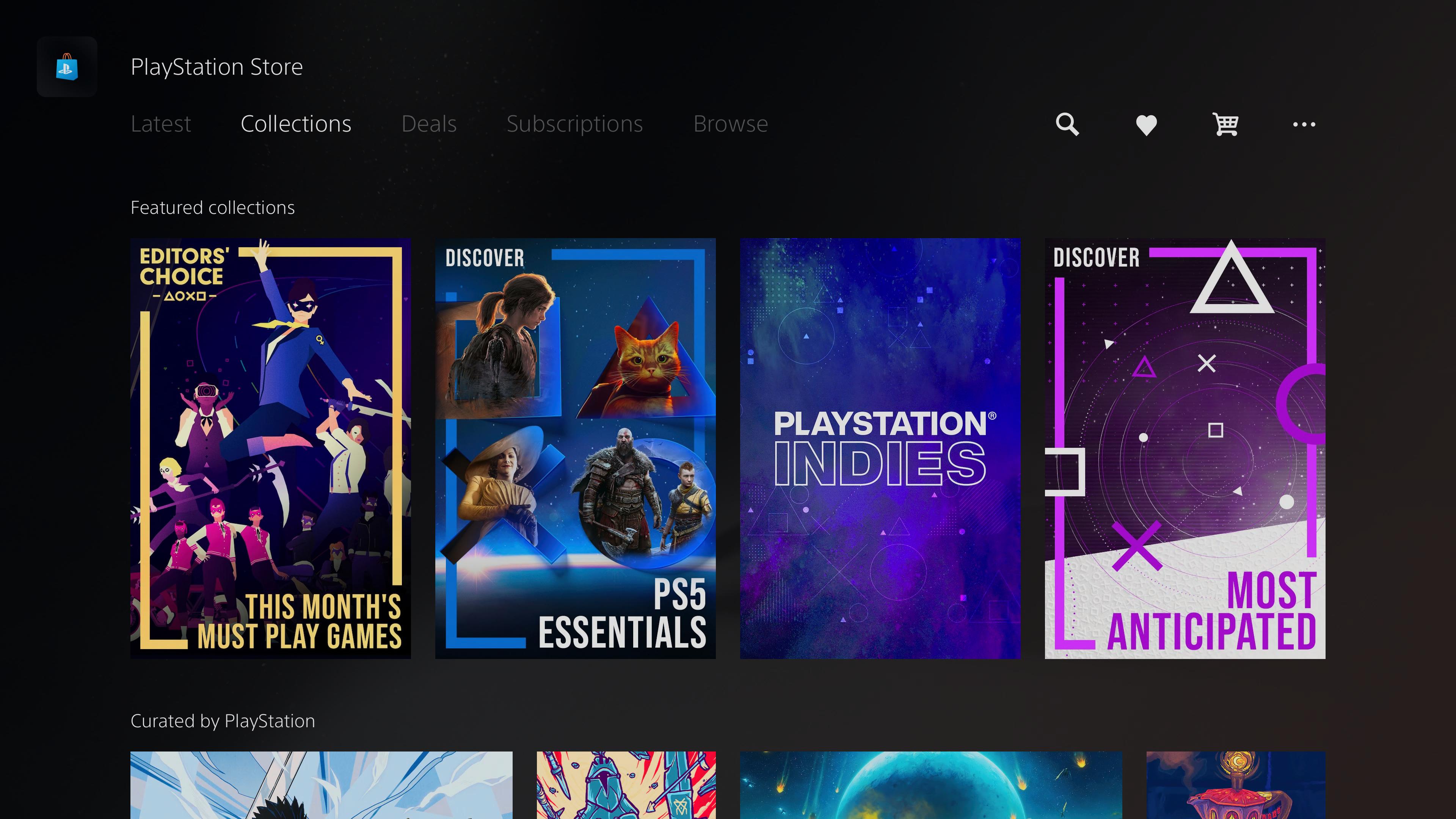 PlayStation Store interface